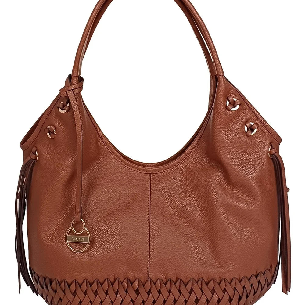 Lodis Julie Leather Hobo Bag - Chesnut